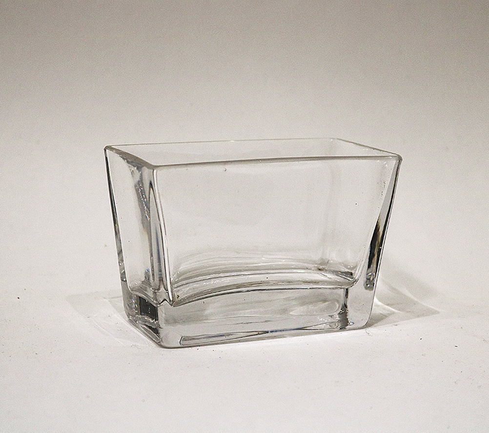 Vase, Windlicht Glas viereckig 7 x 10,5 x 6